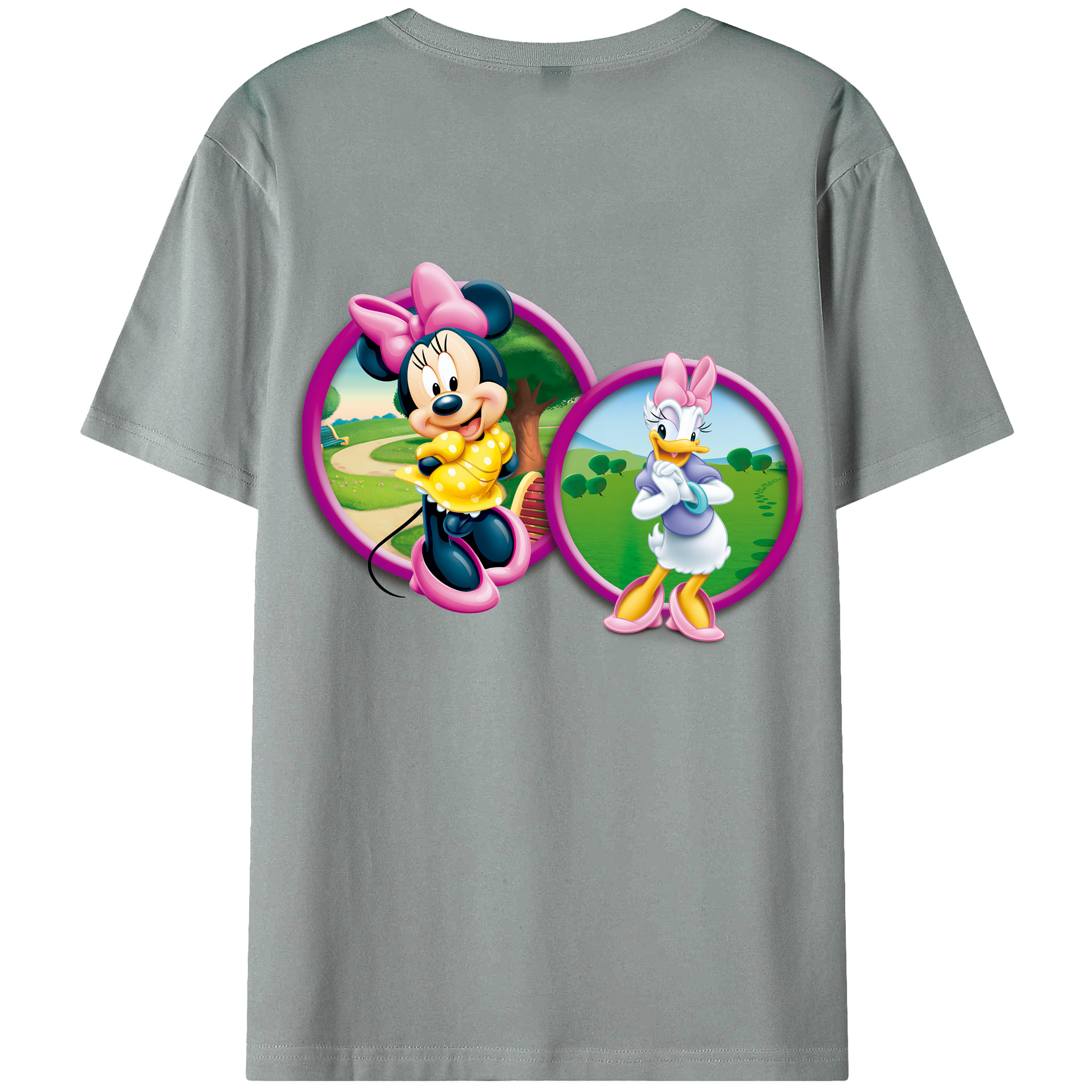 （画像用） ミッキーマウス Mickey Mouse 綿100％ メンズ半袖Tシャツ（バックプリント） 通気性